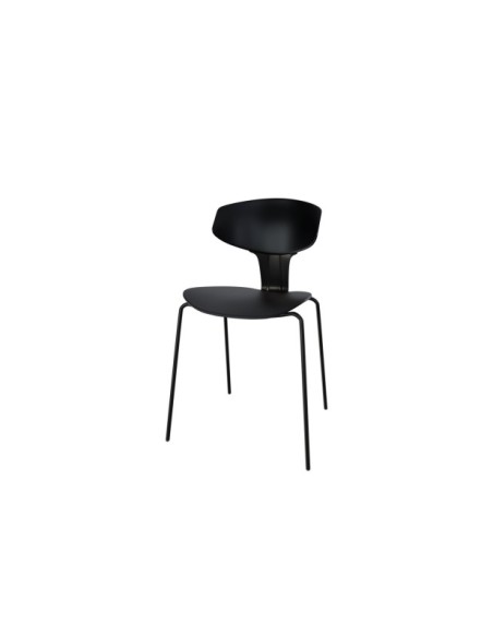 Silla REINER, Plástico / Metal / Negro