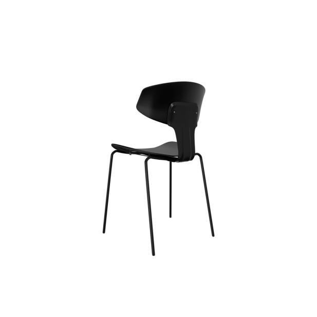 Silla REINER, Plástico / Metal / Negro