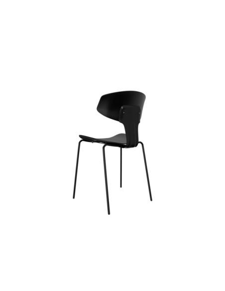 Silla REINER, Plástico / Metal / Negro