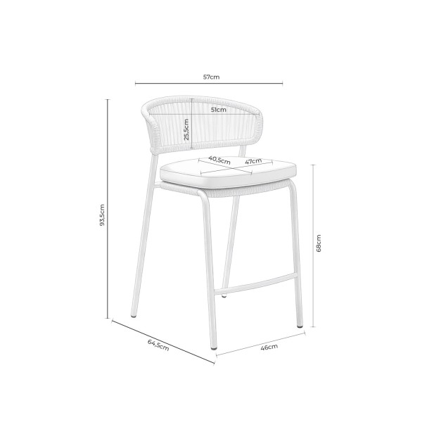 Taburete Alto Exterior RANDY 68 cm,...