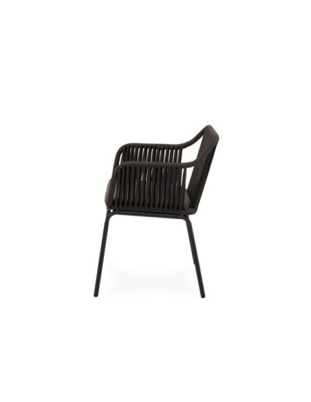 Silla Exterior PENELOPE, Textil / Acero / Cuerda / Gris