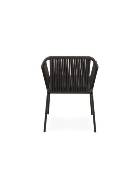 Silla Exterior PENELOPE, Textil / Acero / Cuerda / Gris