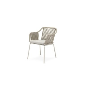 Silla Exterior PENELOPE, Acero / Cuerda / Beige