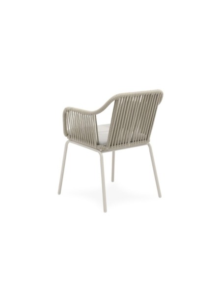 Silla Exterior PENELOPE, Acero / Cuerda / Beige