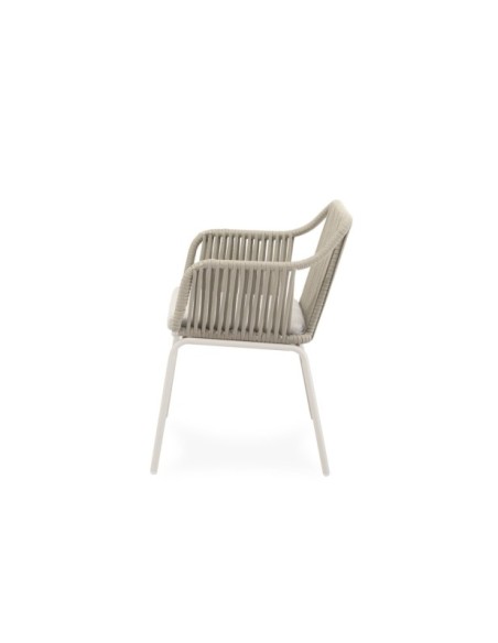 Silla Exterior PENELOPE, Acero / Cuerda / Beige