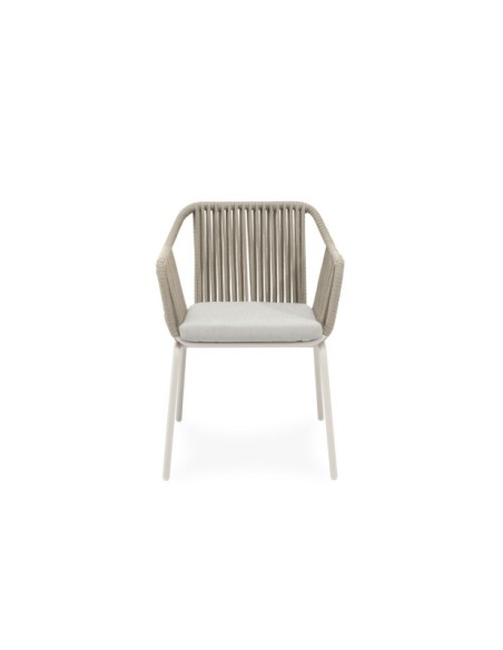Silla Exterior PENELOPE, Acero / Cuerda / Beige