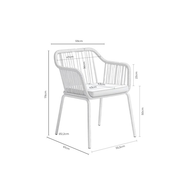 Silla Exterior PENELOPE, Acero /...
