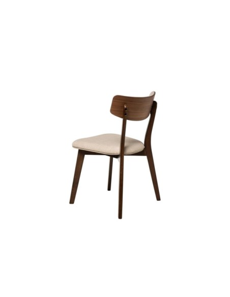 Silla ANNE, Textil / Madera / Chapa de Nogal / Nogal / Beige
