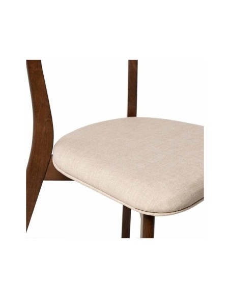 Silla ANNE, Textil / Madera / Chapa de Nogal / Nogal / Beige