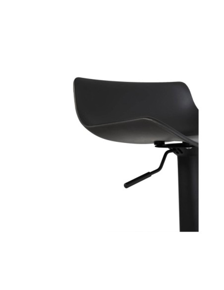 Taburete Alto Regulable BLONDE 60/80 cm, Metal / Plástico / Negro