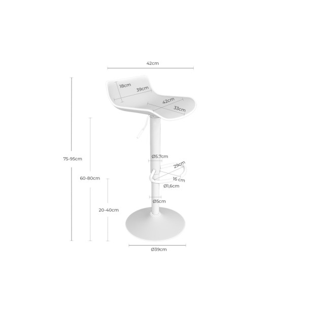 Taburete Alto Regulable BLONDE 60/80...