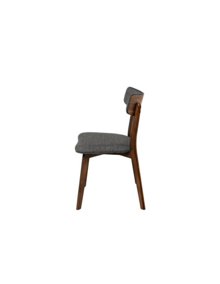 Silla ANNE, Textil / Madera / Chapa de Nogal / Nogal / Gris Oscuro