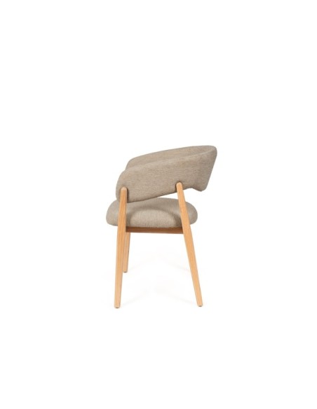 Silla YVES, Textil / Madera / Taupe