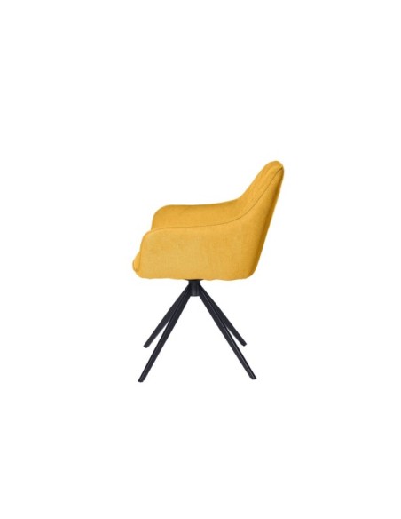 Silla Giratoria AMY, Textil / Metal / Mostaza