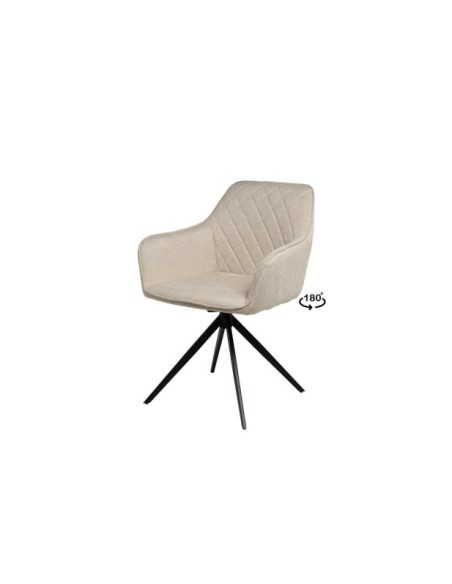 Silla Giratoria AMY, Textil / Metal / Beige