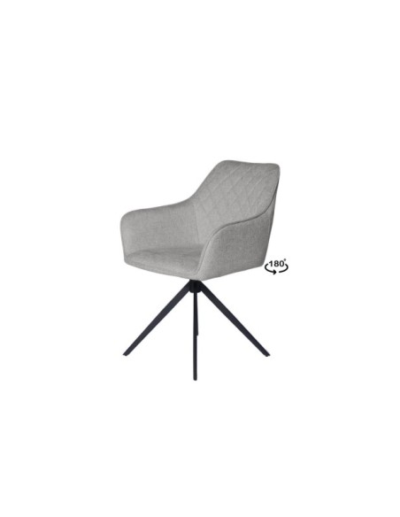 Silla Giratoria AMY, Textil / Metal / Gris Claro