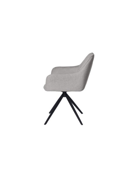 Silla Giratoria AMY, Textil / Metal / Gris Claro
