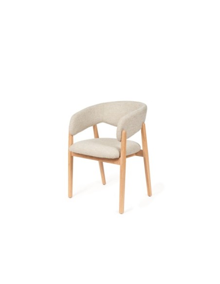 Silla YVES, Textil / Madera / Beige