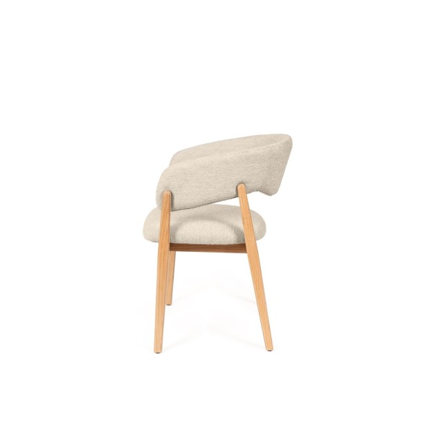 Silla YVES, Textil / Madera / Beige