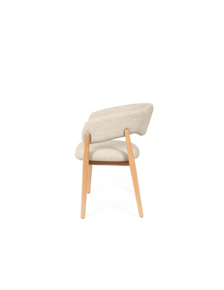 Silla YVES, Textil / Madera / Beige