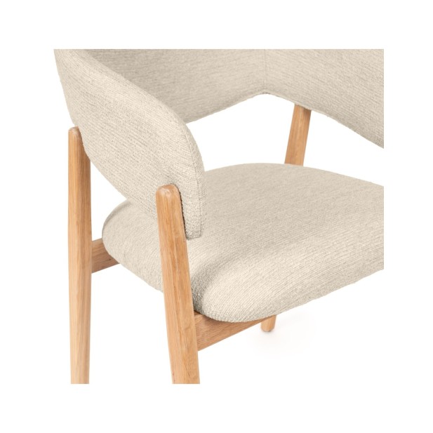 Silla YVES, Textil / Madera / Beige