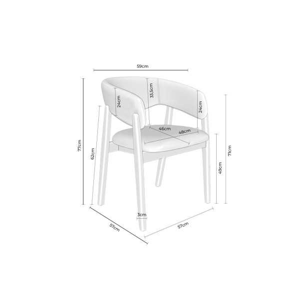 Silla YVES, Textil / Madera / Beige