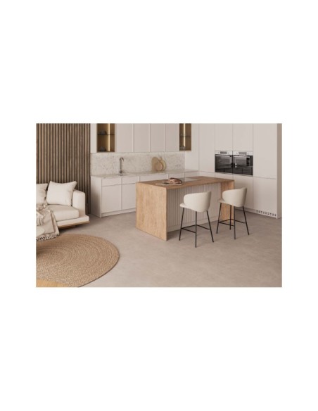 Taburete Alto RENATE 66 cm, Textil / Metal / Beige