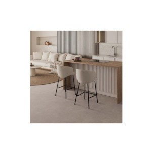 Taburete Alto RENATE 66 cm, Textil / Metal / Beige 2