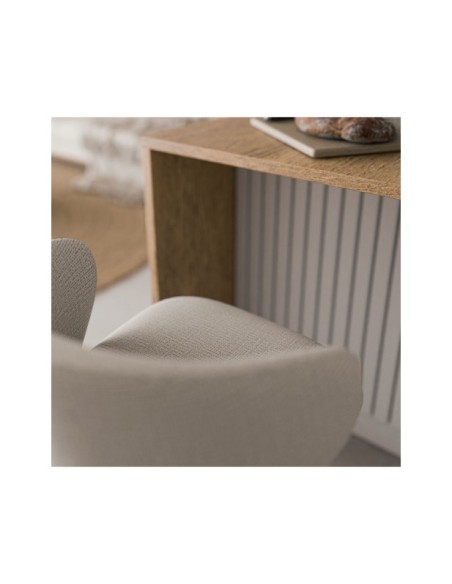 Taburete Alto RENATE 66 cm, Textil / Metal / Beige