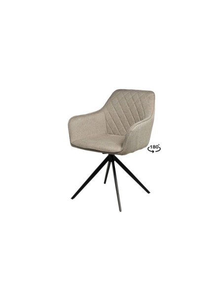 Silla Giratoria AMY, Textil / Metal / Taupe