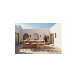 Taburete Alto Exterior RANDY 68 cm, Textil / Acero /... 2