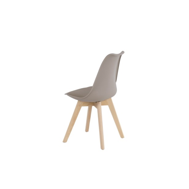 Silla RHINA, Plástico / Haya / Beige