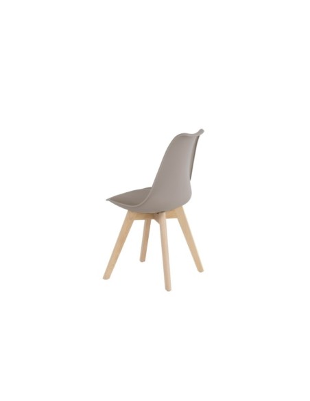 Silla RHINA, Plástico / Haya / Beige