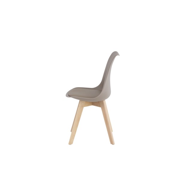 Silla RHINA, Plástico / Haya / Beige