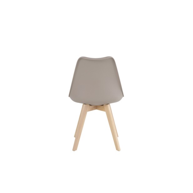 Silla RHINA, Plástico / Haya / Beige