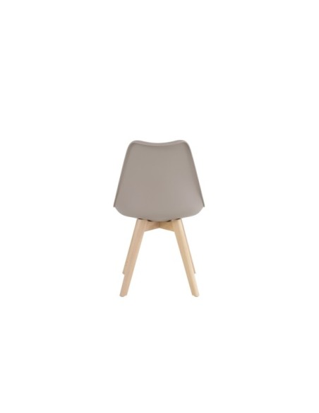 Silla RHINA, Plástico / Haya / Beige