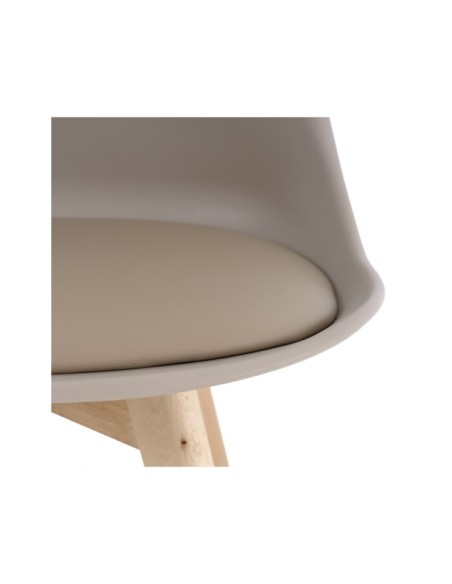 Silla RHINA, Plástico / Haya / Beige