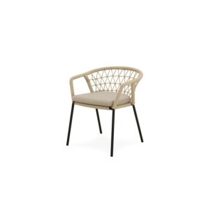 Silla Exterior OSMOND, Acero / Cuerda / Negro