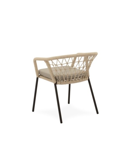 Silla Exterior OSMOND, Acero / Cuerda / Negro