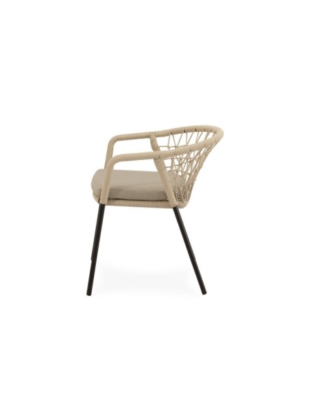 Silla Exterior OSMOND, Acero / Cuerda / Negro