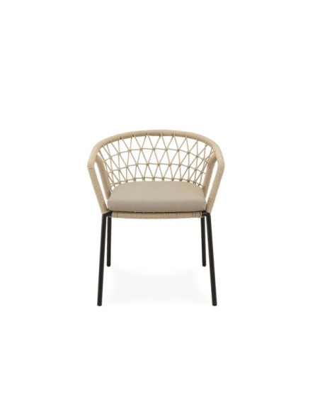 Silla Exterior OSMOND, Acero / Cuerda / Negro