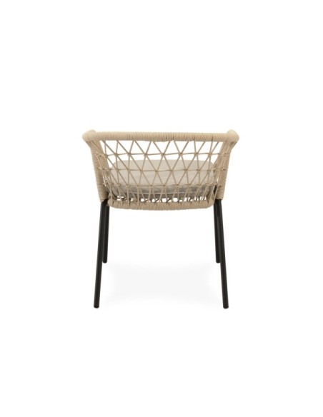 Silla Exterior OSMOND, Acero / Cuerda / Negro