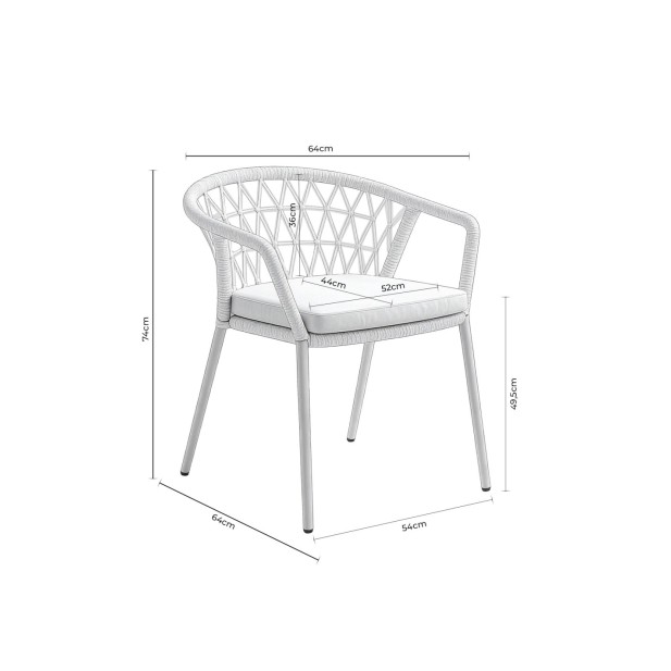 Silla Exterior OSMOND, Acero / Cuerda...