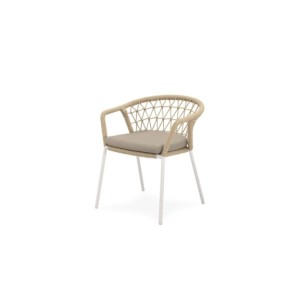 Silla Exterior OSMOND, Acero / Cuerda / Blanco
