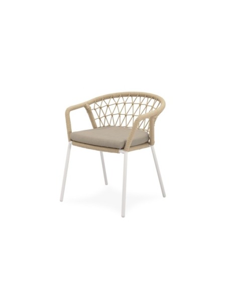 Silla Exterior OSMOND, Acero / Cuerda / Blanco