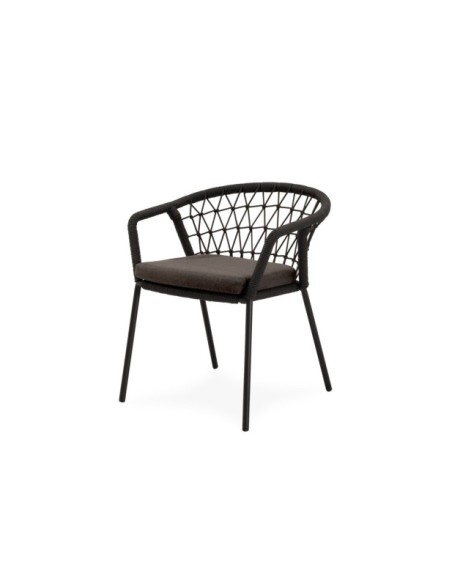 Silla Exterior OSMOND, Acero / Cuerda / Gris