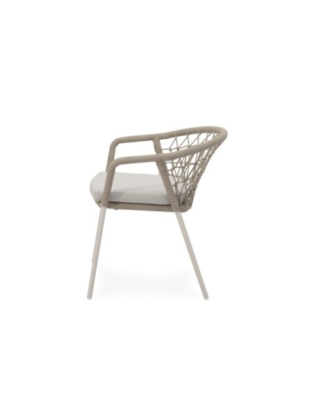 Silla Exterior OSMOND, Textil / Acero / Cuerda / Beige