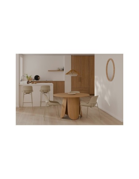 Taburete Alto BOE 66 cm, Plástico / Metal / Beige