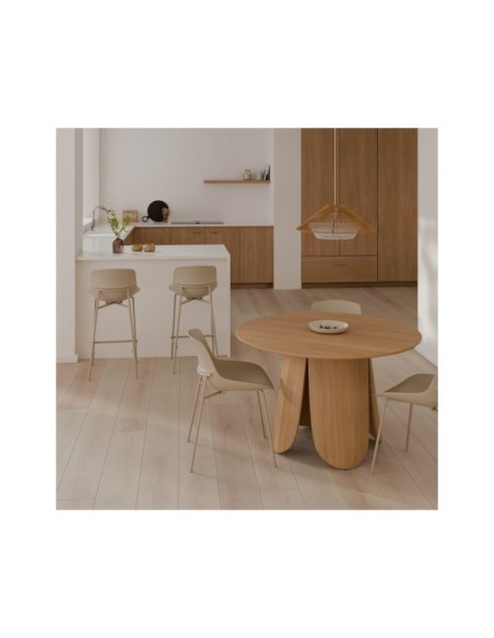 Taburete Alto BOE 66 cm, Plástico / Metal / Beige