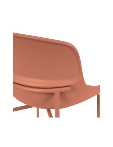 Taburete Alto BOE 66 cm, Metal / Plástico / Terracota